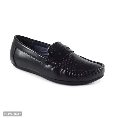 STYLIANO Casual Kids Boys Loafer Shoes Color Black Size 2-5 (ST18-BLK)-thumb0