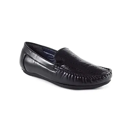 STYLIANO Casual Kids Boys Loafer Shoes Color Black Size 2-5 (ST20-Blk)