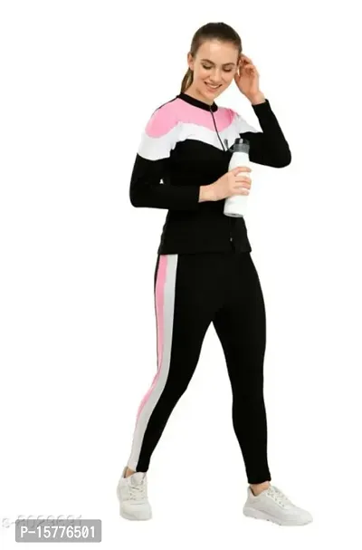 Classic Polyester Spandex Solid Track Suit for Women