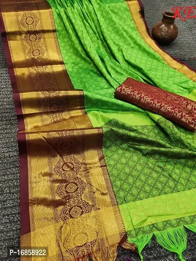 Traditional Cotton Silk  Saree with Tussle