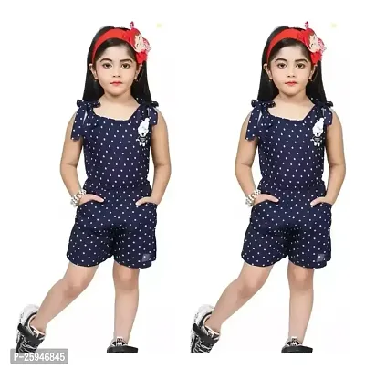 Fabulous Cotton Printed Jumpsuit For Girls Pack of 2