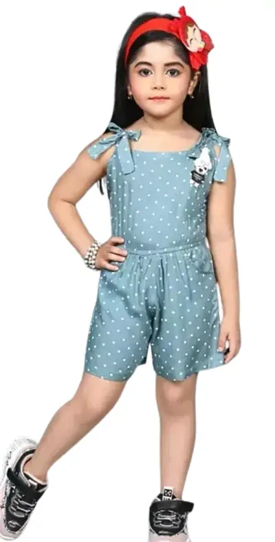 Girls Cotton Printed Jumpsuits