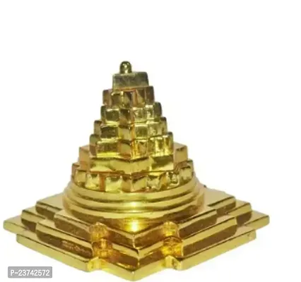 Golden Metal Brass Meru Prustha Shree Yantra Idol-thumb0