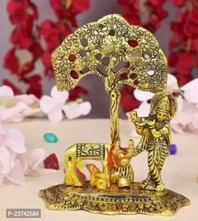 cow krishna stand under tree Lord Krishna Idol-thumb0