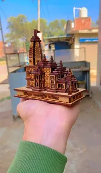 DVM Shri Ram Ayodhya Mandir 3D Model with Glossy Polish Shri Ram Mandir Showpiece with Hanuman ji in front of temple Decor gift item Puja article Shri Ram Mandir, Ram Janmabhoomi Ayodhya Temple, Souve-thumb1