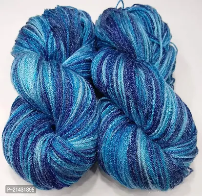 CSOK Knitting Yarn Wool Multi Blue 200gm. Woolen Crochet Yarn Thread. Wool Yarn for Knitting. Woolen Thread