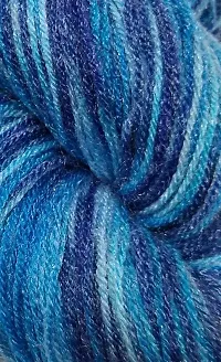 CSOK Knitting Yarn Wool Multi Blue 200gm. Woolen Crochet Yarn Thread. Wool Yarn for Knitting. Woolen Thread-thumb1