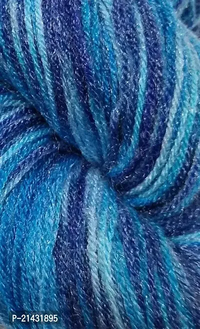 CSOK Knitting Yarn Wool Multi Blue 200gm. Woolen Crochet Yarn Thread. Wool Yarn for Knitting. Woolen Thread-thumb2