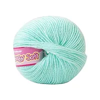 CSOK Knitting Yarn Baby Soft Wool for Knitting, Kids Crochet Yarn Wool for Hand Knitting Art Craft, Knitting Wool Yarn for Sweater Scarves Hats and Dresses (Light Blue)-thumb1