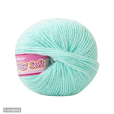 CSOK Knitting Yarn Baby Soft Wool for Knitting, Kids Crochet Yarn Wool for Hand Knitting Art Craft, Knitting Wool Yarn for Sweater Scarves Hats and Dresses (Light Blue)-thumb2