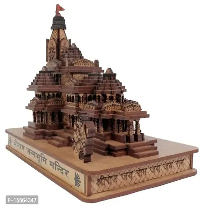 Handmade Wooden Shri Ram mandir Ayodhya 3D Wood Tempal for Home Decoration, Office, and Gift, Full Polished (Medium)-thumb4