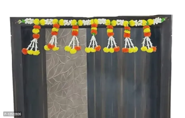 SHREYA-FASHION-- Artificial Marigold-Mogra Flowers Door Toran /Door Hangings/ Latkans for Home, Office, Garden Decorations (Pack of 1)