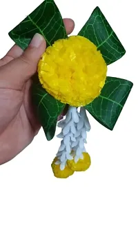 SHREYA-FASHION - Marigold Lilly Flowers Traditional Decoration at Home | Easy Simple Backdrop for Wedding Decoration, Haldi, Mehndi - Pooja Decoration/House Warming Function (Yellow+Orange+Green, 8)-thumb3