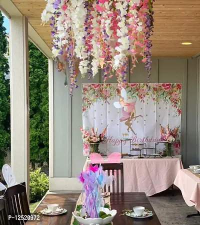 DearHouse 6 Pieces 3.6 Feet Artificial Wisteria Garland, Artificial Flowers Garland Silk Wisteria Vine Hanging Flower for Wedding Home Party Garden Outdoor (Pink)-thumb5