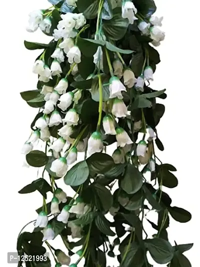 SHREYA-FASHION - Artificial Hanging Flower, Rose Flower White, Purple Rose Artificial Flower (Pack of 1)