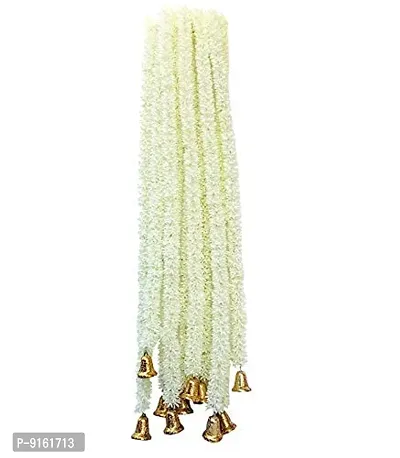 Artificial Rajanigandha Flowers String Garland With Bell 60 Inches For Home and Office Decoration Pack of 6