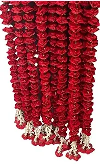 Handmade Artificial Red Ross Roses String Ladi More Than 53 Flowers in Each String For Home Office Decoration-thumb1
