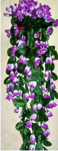 Artificial Hanging Orchid Rose Shaped Flowers Multicoloured Pack Of 1-thumb3