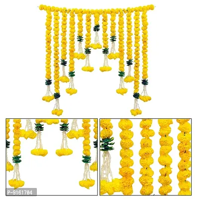 Artificial Marigold Yollew Flowers Garlands Hanging Door Toran Latkans For Home, Office, Garden Diwali Decorations-thumb3