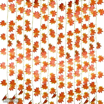 12 Pack Autumn Artificial Silk Maple Leaf Garland-Dearhouse Autumn Leaves Garland Hanging Plant for Home Kitchen Thanksgiving Autumns Decor-thumb3