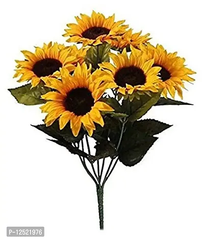 SHREYA-FASHION -Artificial Green-Plant-Indoor-Sunflower-Yellow-Artificial-Flowers for Home D?cor