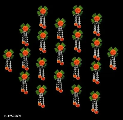 SHREYA-FASHION - Marigold Lilly Flowers Traditional Decoration at Home | Easy Simple Backdrop for Wedding Decoration, Haldi, Mehndi - Pooja Decoration/House Warming Function (Orange, 8)-thumb3