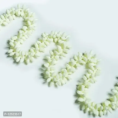 Artificial Mulla Mala Jasmine Bud Jasmine Garland, Made of Plastic (White, 85cm Long) ,Artificial Flora-thumb2