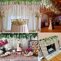 DearHouse 6 Pieces 3.6 Feet Artificial Wisteria Garland, Artificial Flowers Garland Silk Wisteria Vine Hanging Flower for Wedding Home Party Garden Outdoor (Pink)-thumb3