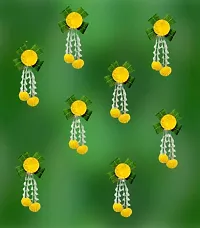 SHREYA-FASHION - Marigold Lilly Flowers Traditional Decoration at Home | Easy Simple Backdrop for Wedding Decoration, Haldi, Mehndi - Pooja Decoration/House Warming Function (Yellow+Orange+Green, 8)-thumb1