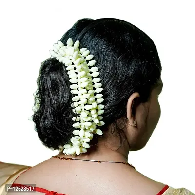 Artificial Mulla Mala Jasmine Bud Jasmine Garland, Made of Plastic (White, 85cm Long) ,Artificial Flora-thumb0