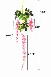 DearHouse 6 Pieces 3.6 Feet Artificial Wisteria Garland, Artificial Flowers Garland Silk Wisteria Vine Hanging Flower for Wedding Home Party Garden Outdoor (Pink)-thumb2