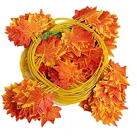12 Pack Autumn Artificial Silk Maple Leaf Garland-Dearhouse Autumn Leaves Garland Hanging Plant for Home Kitchen Thanksgiving Autumns Decor-thumb3