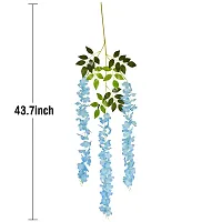 DearHouse 6 Pack 3.75 Feet/Piece Artificial Fake Wisteria Vine Ratta Hanging Garland Silk Flowers String Home Party Wedding Dec (Blue)-thumb3