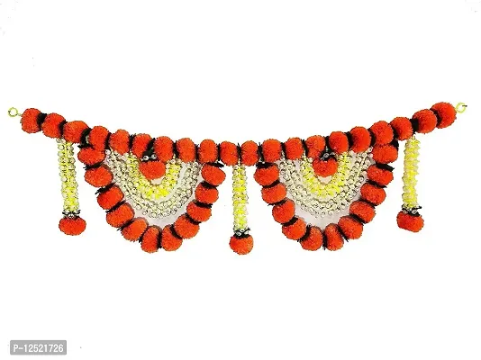 SHREYA-FASHION - Artificial Marigold Mogra Flowers Door Toran / Door Hangings for Home, Office, Garden Decorations Diwali, All Festivals (Orange)