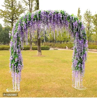 DearHouse 6 Pieces 3.6 Feet Artificial Wisteria Garland, Artificial Flowers Garland Silk Wisteria Vine Hanging Flower for Wedding Home Party Garden Outdoor-thumb5