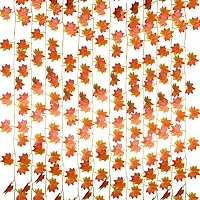12 Pack Autumn Artificial Silk Maple Leaf Garland-Dearhouse Autumn Leaves Garland Hanging Plant for Home Kitchen Thanksgiving Autumns Decor-thumb1