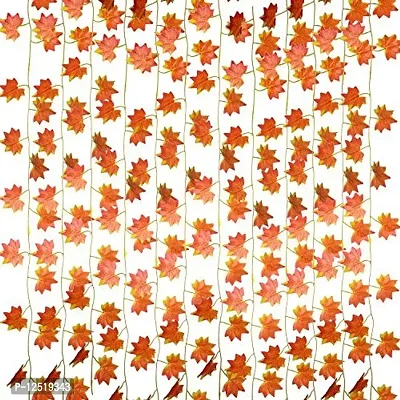 12 Pack Autumn Artificial Silk Maple Leaf Garland-Dearhouse Autumn Leaves Garland Hanging Plant for Home Kitchen Thanksgiving Autumns Decor-thumb2