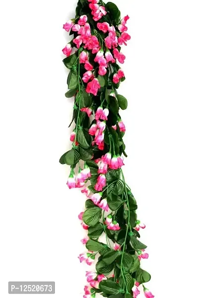 Shreya-Fashion Artificial Hanging Flower, Rose Flower Pink Purple Rose Artificial Flower (Pack of 1)-thumb0