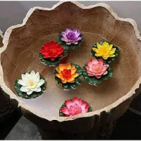dannyboyzs Two Brothers Assorted Artificial Water Floating Lotus for Home and Party Decorations (Multicolour, 4.5 inch) - Pack of 5-thumb1