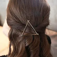 Shreya Fashion Metal Hair Clips Barrettes pins for Women Geometric Shape Hollow Hairpin Hair Clip Clamps Circle Triangle Star Shape for Girls Hair Accessories Pack of 6-thumb2