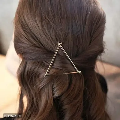 Shreya Fashion Metal Hair Clips Barrettes pins for Women Geometric Shape Hollow Hairpin Hair Clip Clamps Circle Triangle Star Shape for Girls Hair Accessories Pack of 6-thumb3