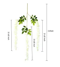 FULWARI FLOWER Artificial Polyester and Plastic Hanging Orchid Flower Vine (White, 110 cm Tall) - Set of 6-thumb4