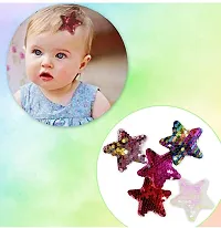 Bow shape Glitter Hair Clips for Girl Multi Color Sparkly sequins hair bows Alligator Clips for Baby Girls Teens Toodlers (pack of 5)-thumb1