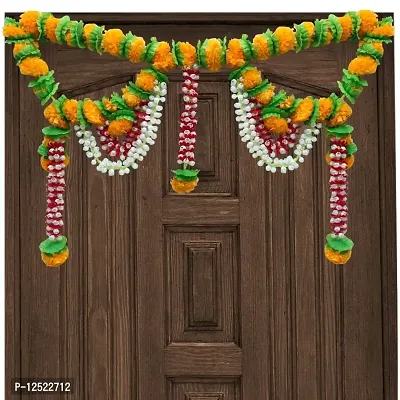SHREYA-FASHION - Artificial Marigold Flowers Door Toran, Door Hangings for Home, Office, Garden Decorations Diwali, Festivals - Multicolour-thumb0