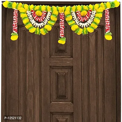 SHREYA-FASHION - Artificial Marigold Mogra Flowers Door Toran / Door Hangings for Home, Office, Garden Decorations Diwali, All Festivals (Yellow)-thumb2