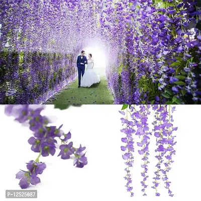DearHouse 6 Pieces 3.6 Feet Artificial Wisteria Garland, Artificial Flowers Garland Silk Wisteria Vine Hanging Flower for Wedding Home Party Garden Outdoor-thumb2