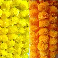 PlantaZee Nutts Artificial Marigold Flower for Home Decoration, Office Decoration, Diwali Decoration,Festival Decoration (Colour- Yellow,Orange,Multi) Pack of 15-thumb2