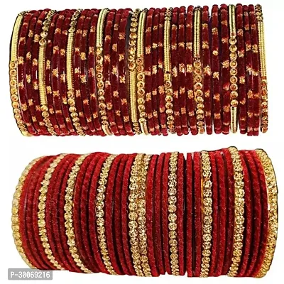 Beautiful Maroon Glass Bangle For Women-thumb0