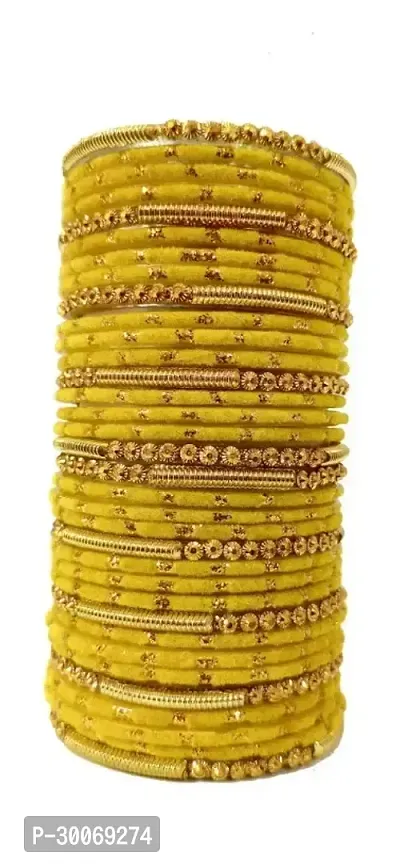 Beautiful Yellow Glass Bangle For Women-thumb0