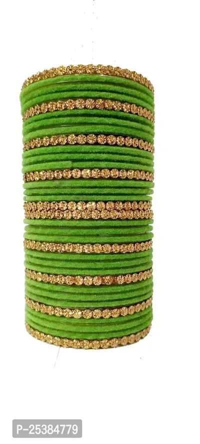 Elegant Green Glass Bangles Set For Women